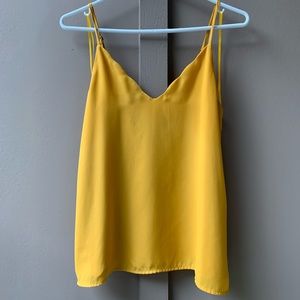 Yellow drapery tank top